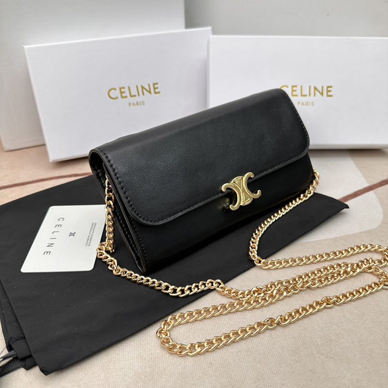 N品 セリーヌ バッグ 人気 ランキング CELINE ショルダーバッグ クロード 194143BF4.38NO ブラック ゴールド金具 - 画像 (9)