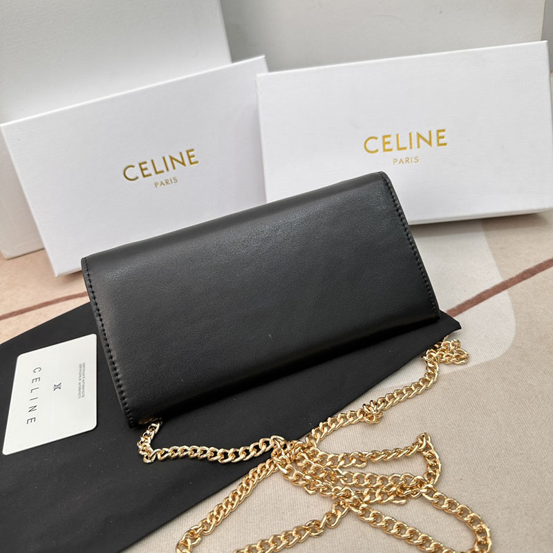 N品 セリーヌ バッグ 人気 ランキング CELINE ショルダーバッグ クロード 194143BF4.38NO ブラック ゴールド金具 - 画像 (8)