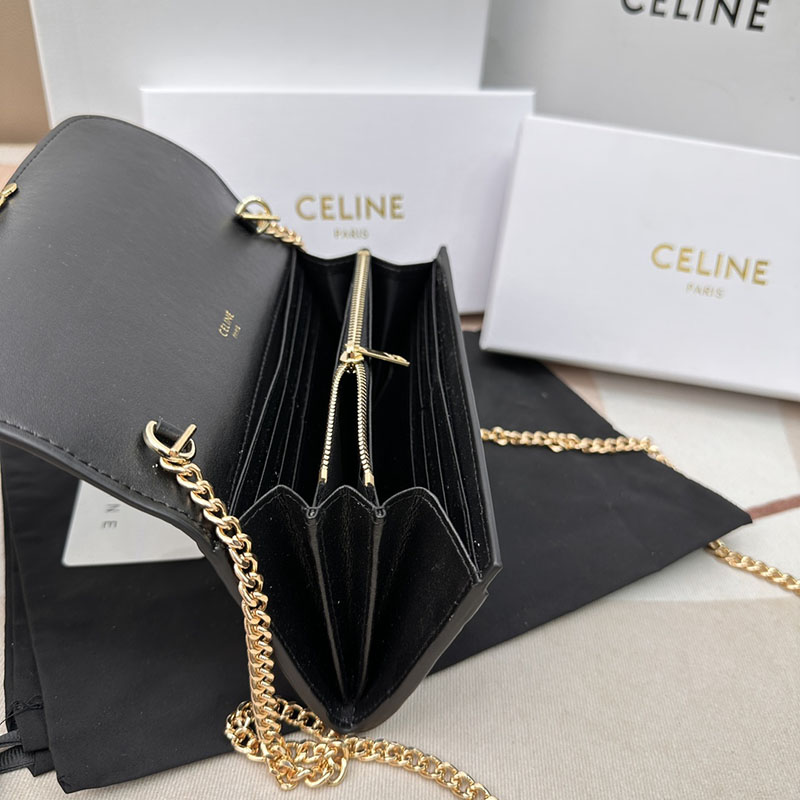 N品 セリーヌ バッグ 人気 ランキング CELINE ショルダーバッグ クロード 194143BF4.38NO ブラック ゴールド金具 - 画像 (4)