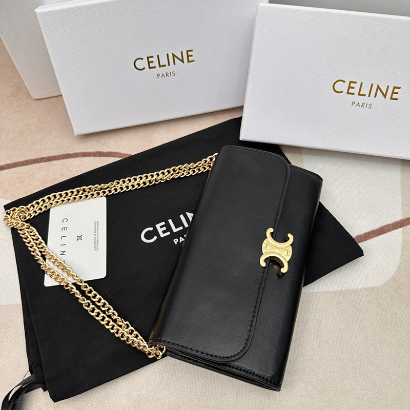 N品 セリーヌ バッグ 人気 ランキング CELINE ショルダーバッグ クロード 194143BF4.38NO ブラック ゴールド金具 - 画像 (3)