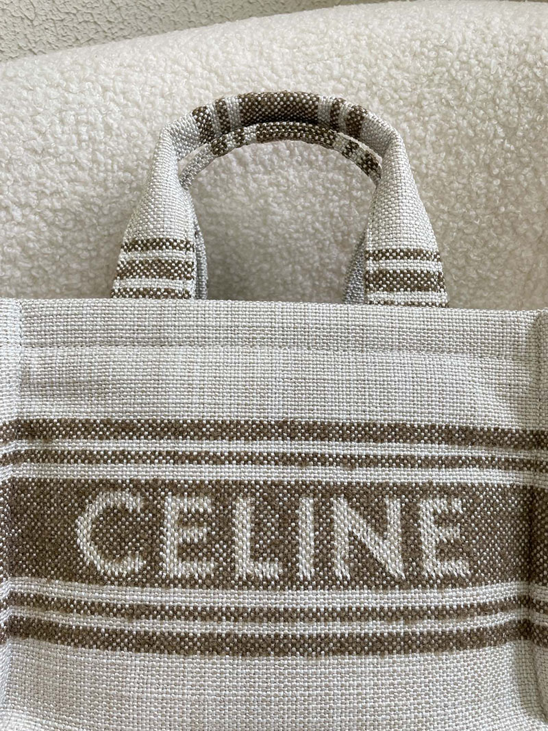 N品 セリーヌ バッグ 人気 ランキング CELINE ミニトートバッグ キャンバス ブランド 2411857 ホワイト ゴールド金具 - 画像 (7)