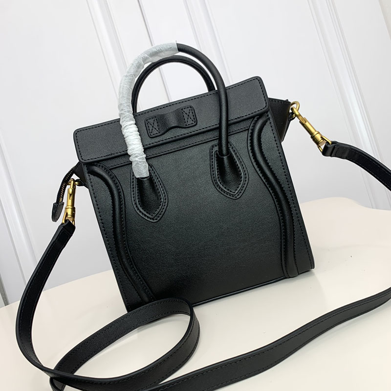 N品 セリーヌ バッグ 人気 ランキング CELINE ラゲージ ナノ 人気色 189243DRU.38NO ブラック ゴールド金具 - 画像 (8)