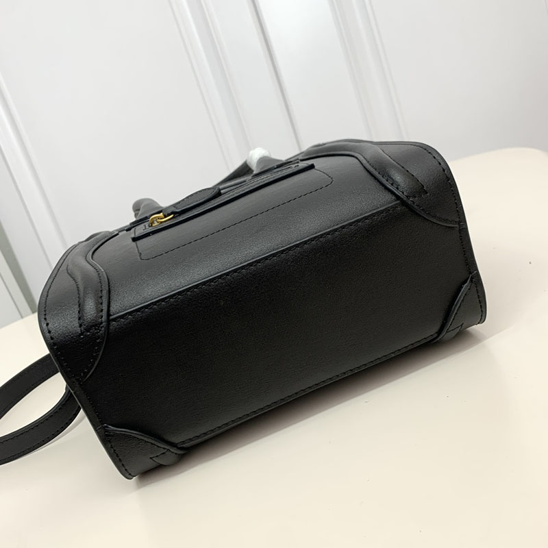 N品 セリーヌ バッグ 人気 ランキング CELINE ラゲージ ナノ 人気色 189243DRU.38NO ブラック ゴールド金具 - 画像 (7)