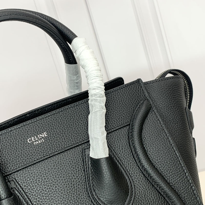 N品 セリーヌ バッグ 人気 ランキング CELINE ラゲージ マイクロ 人気色 189793DRU.38NO ブラック シルバー金具 - 画像 (9)