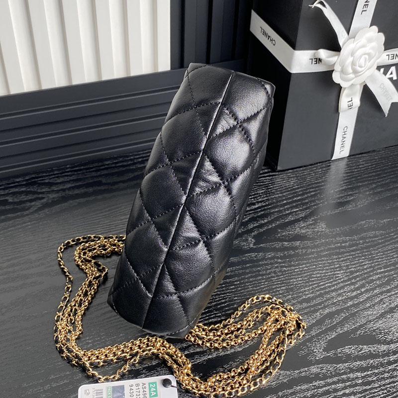 最高級シャネルスーパーコピー シャネルバッグコピー chanel 24Aディナーバッグhoboフリンジチェーン 黒 (ブラック) AS4966 カーフスキン ゴールド金具 2410903 - 画像 (5)