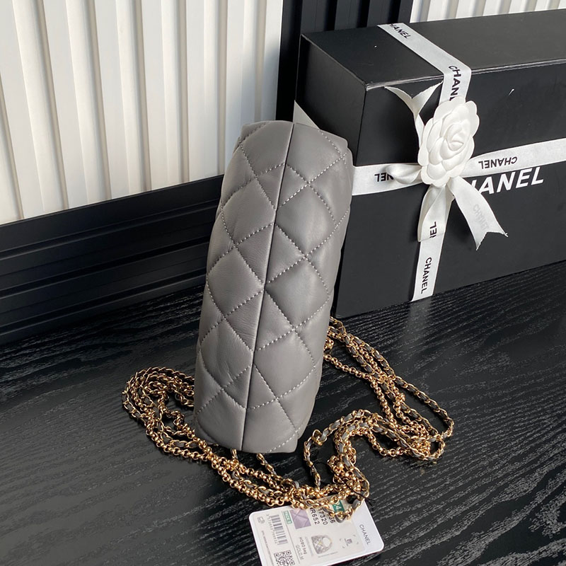 最高級シャネルスーパーコピー シャネルバッグコピー chanel 24Aディナーバッグhoboフリンジチェーン グレー AS4966 カーフスキン ゴールド金具 2410906 - 画像 (5)
