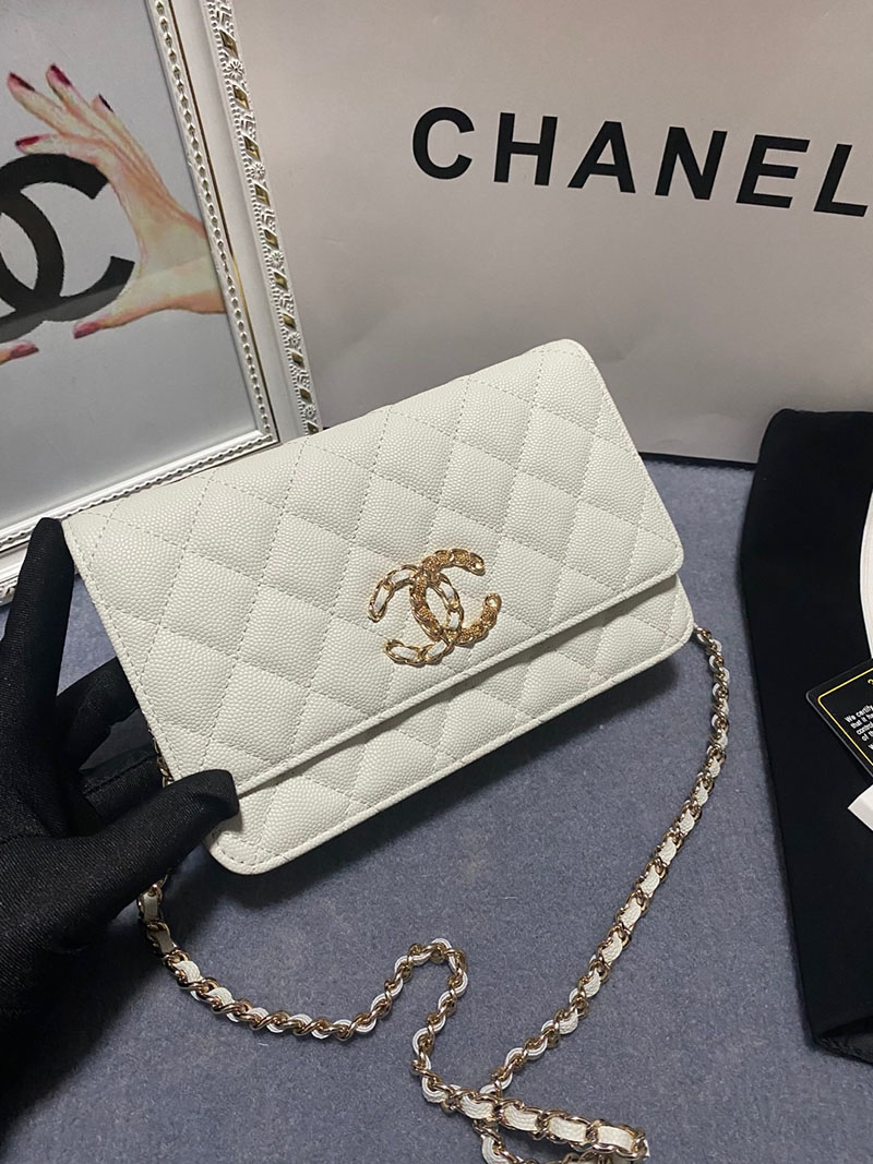 最高級シャネルスーパーコピー シャネルバッグコピー シャネル チェーンウォレット 定価 使い勝手 白 (ホワイト) AP3479 キャビアスキン ゴールド金具 2410910 - 画像 (9)