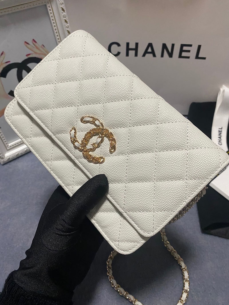 最高級シャネルスーパーコピー シャネルバッグコピー シャネル チェーンウォレット 定価 使い勝手 白 (ホワイト) AP3479 キャビアスキン ゴールド金具 2410910 - 画像 (8)