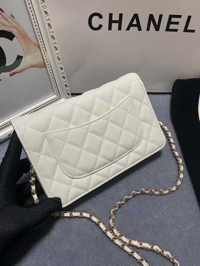 最高級シャネルスーパーコピー シャネルバッグコピー シャネル チェーンウォレット 定価 使い勝手 白 (ホワイト) AP3479 キャビアスキン ゴールド金具 2410910 - 画像 (7)