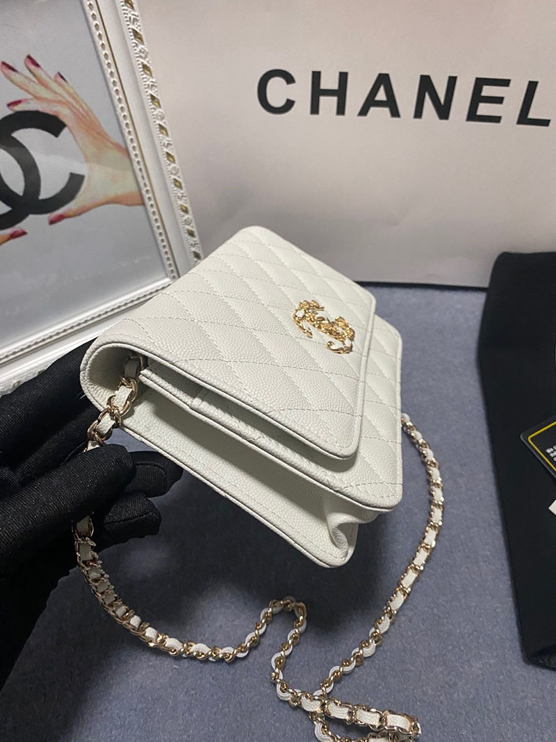 最高級シャネルスーパーコピー シャネルバッグコピー シャネル チェーンウォレット 定価 使い勝手 白 (ホワイト) AP3479 キャビアスキン ゴールド金具 2410910 - 画像 (6)