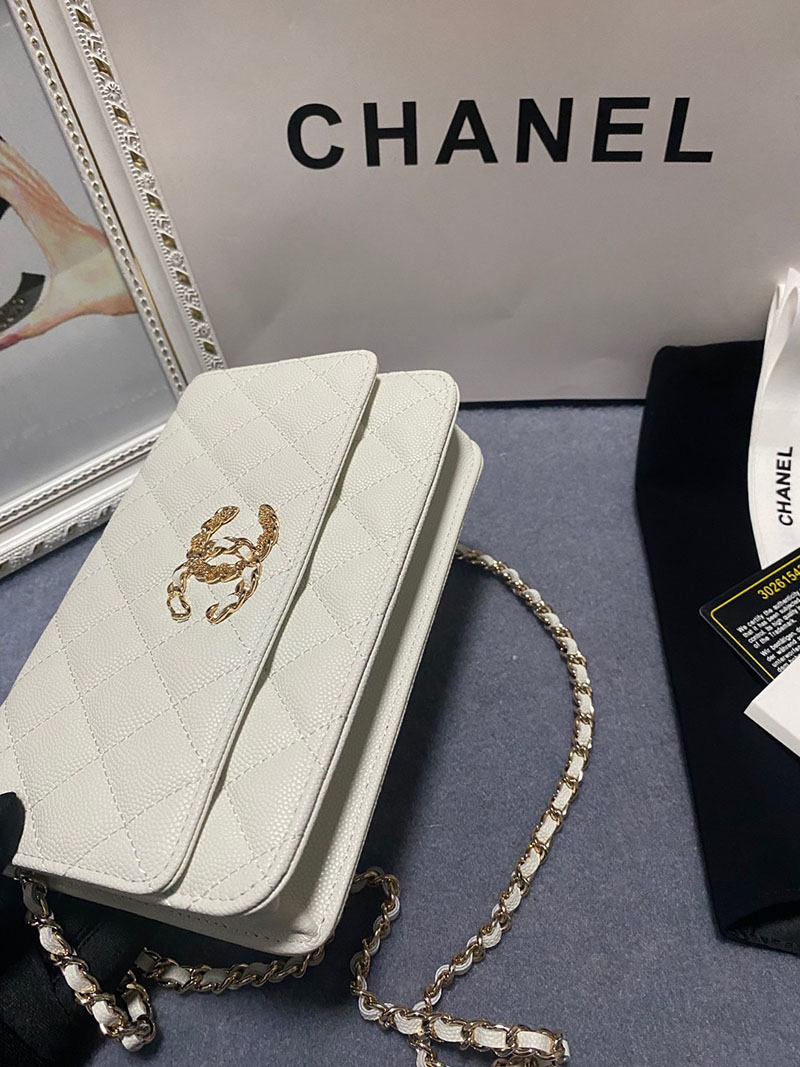 最高級シャネルスーパーコピー シャネルバッグコピー シャネル チェーンウォレット 定価 使い勝手 白 (ホワイト) AP3479 キャビアスキン ゴールド金具 2410910 - 画像 (5)