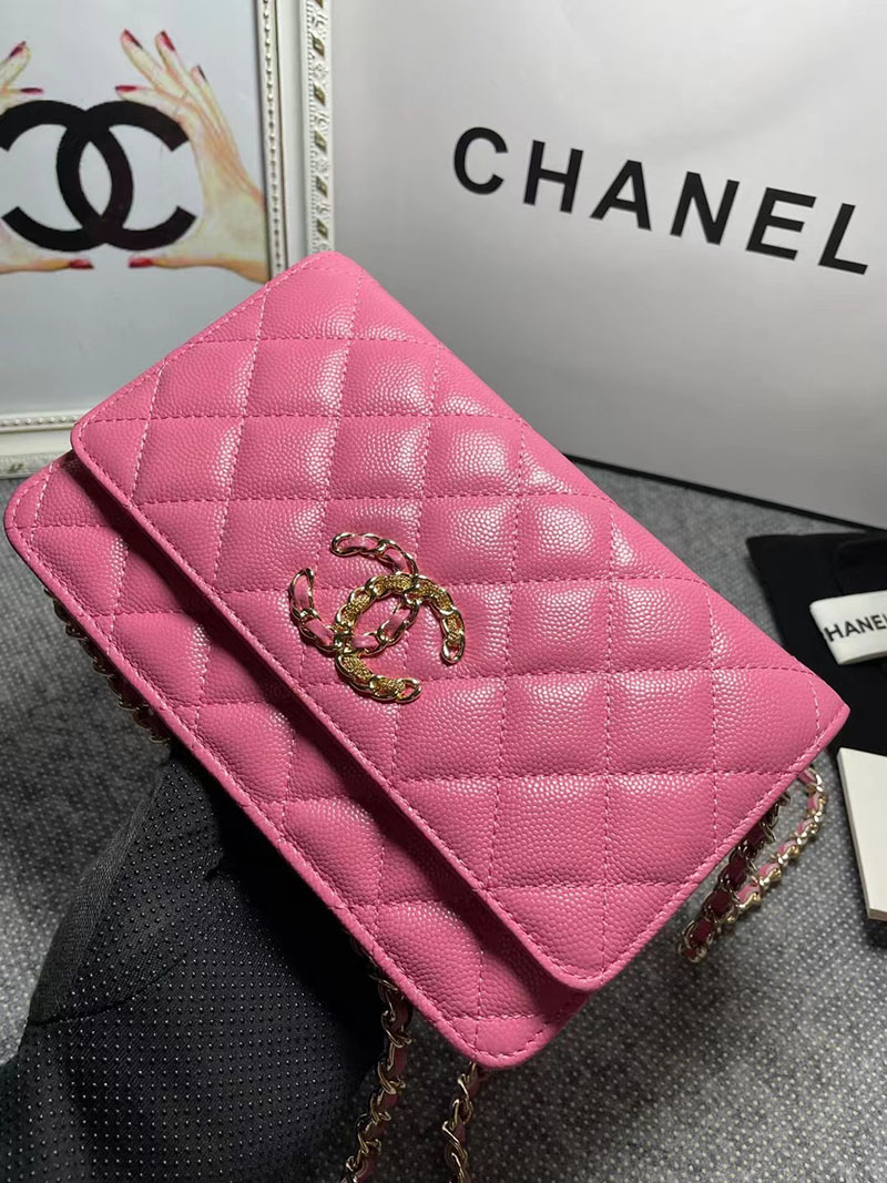 最高級シャネルスーパーコピー シャネルバッグコピー シャネル チェーンウォレット 定価 使い勝手 ダーク ピンク AP3479 キャビアスキン ゴールド金具 2410912 - 画像 (7)