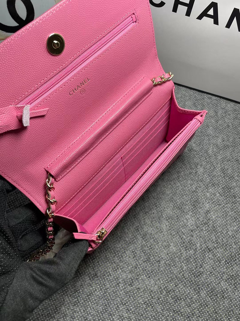 最高級シャネルスーパーコピー シャネルバッグコピー シャネル チェーンウォレット 定価 使い勝手 ダーク ピンク AP3479 キャビアスキン ゴールド金具 2410912 - 画像 (2)