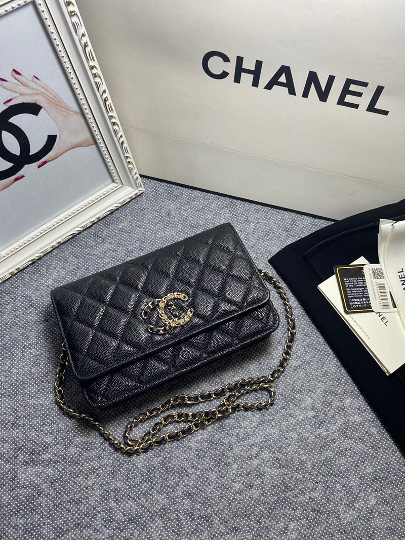 最高級シャネルスーパーコピー シャネルバッグコピー シャネル チェーンウォレット 定価 使い勝手 黒 (ブラック) AP3479 キャビアスキン ゴールド金具 2410915 - 画像 (8)