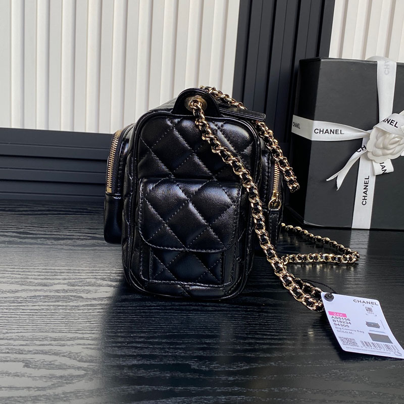 最高級シャネルスーパーコピー シャネルバッグコピー シャネル シャイニーラムスキン カメラバッグ 定価 黒 (ブラック) AS5156 カーフスキン シャンパンゴールド金具 2410929 - 画像 (5)