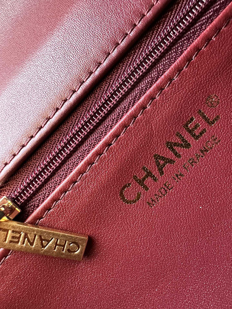 最高級シャネルスーパーコピー シャネルバッグコピー トップハンドル ミニ クラシック ハンドバッグ ボルドー AS5225 ラムスキン ゴールド金具 2410977 - 画像 (2)