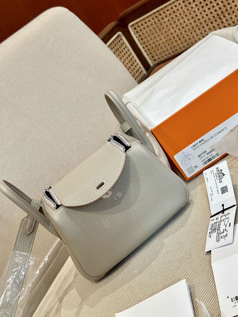 エルメス リンディ 人気色 リンディミニ 定価 ミニリンディ ベトン トリヨンクレマンス シルバー金具 2412051 - 画像 (8)