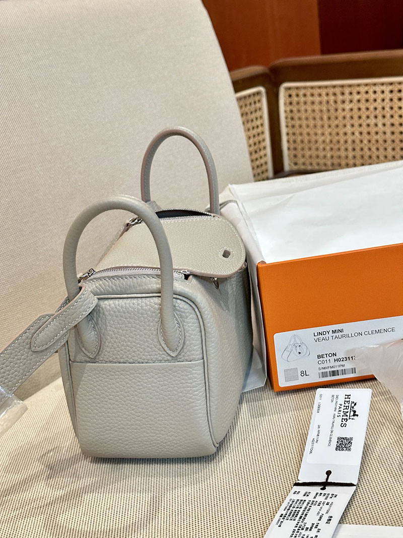 エルメス リンディ 人気色 リンディミニ 定価 ミニリンディ ベトン トリヨンクレマンス シルバー金具 2412051 - 画像 (4)