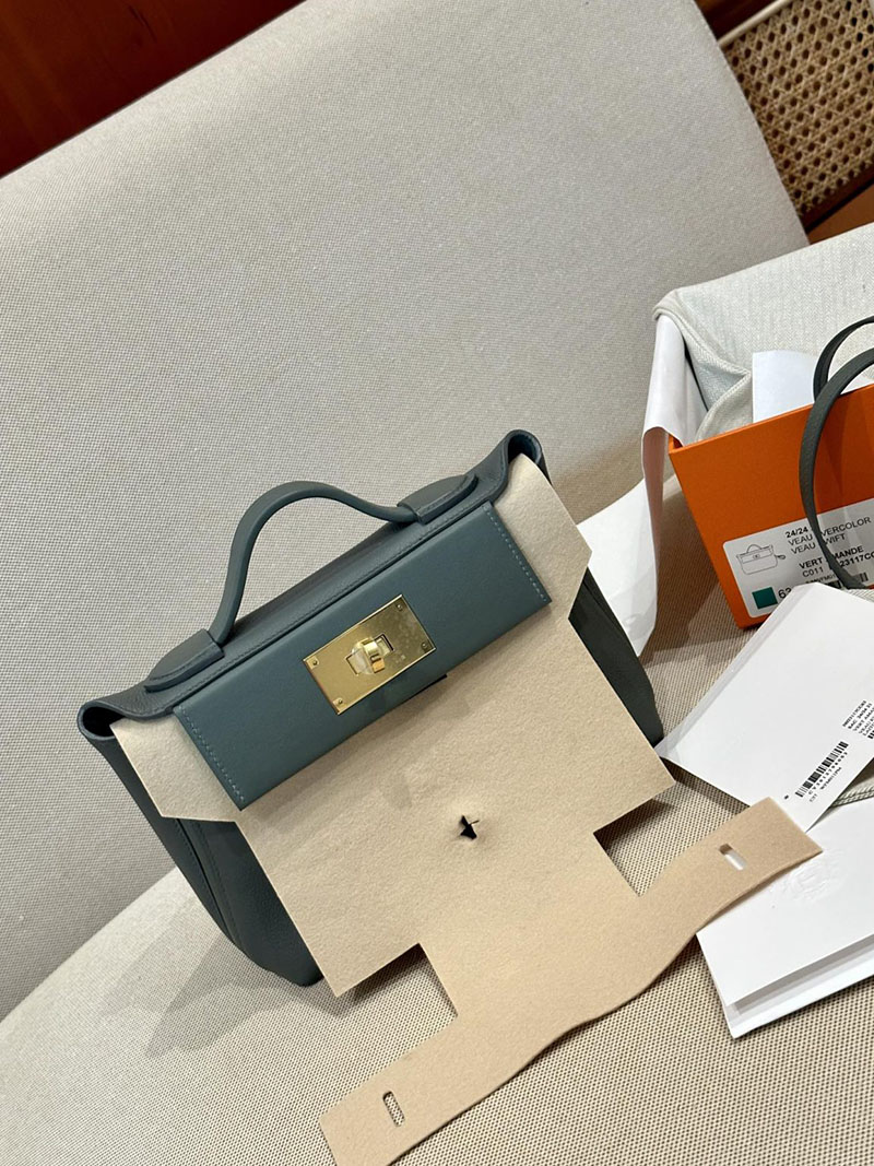 エルメス バッグ ヴァンキャトルミニ 定価 21 ミニ ヴァンキャトル ヴェールアマンド エバーカラー/スイフト ゴールド金具 2412073 - 画像 (3)