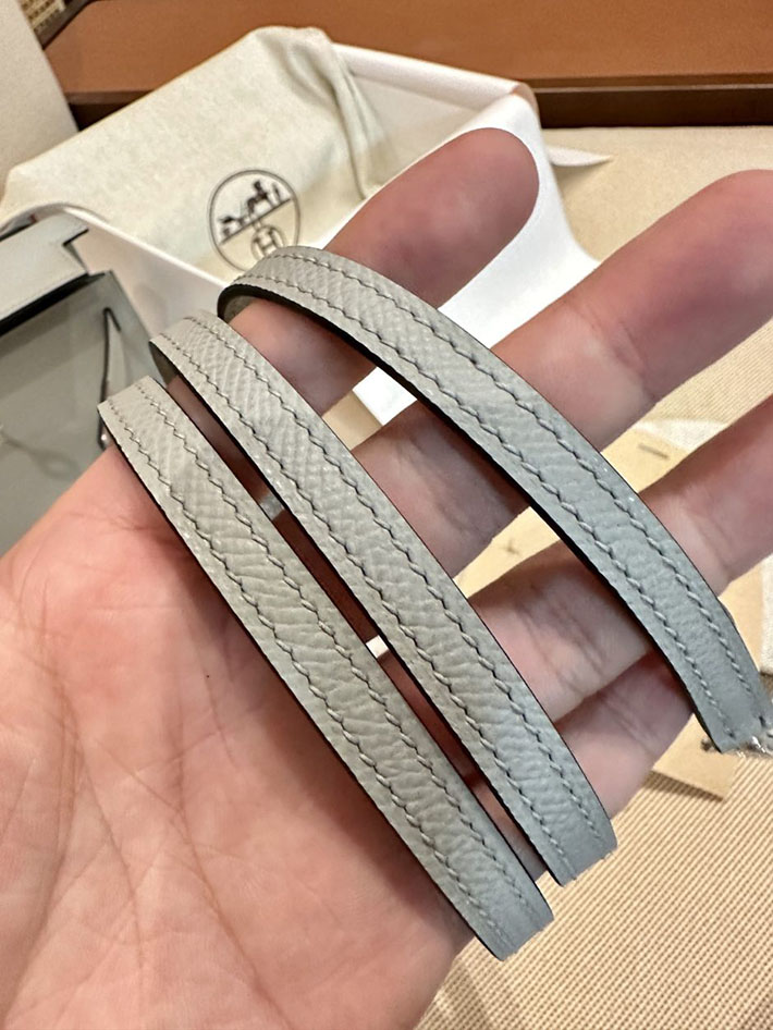 エルメスケリーバッグ ケリーミニ2 定価 ケリーミニ 20 外縫い ブルーグラシエ スイフト シルバー金具 2412104 - 画像 (6)