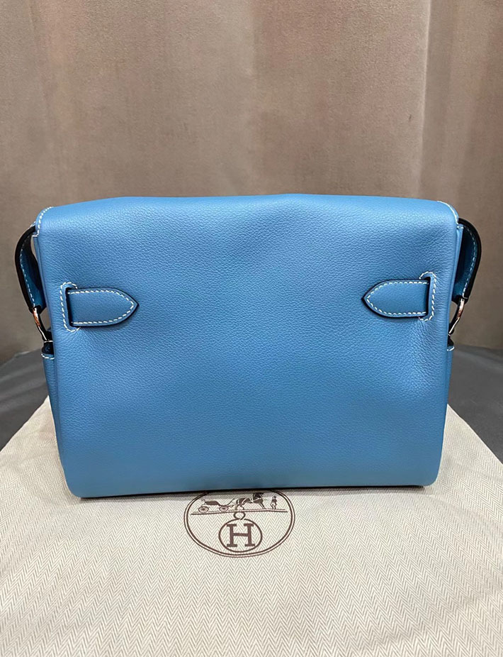 エルメス メッセンジャーバッグ HERMES ケリーメッセンジャー ブルージーン バレニア シルバー金具 2025定価 2513123 - 画像 (2)