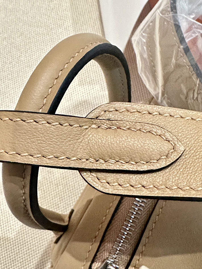 エルメス リンディ 人気色 リンディミニ 定価 ミニリンディ ビスキュイ/ローズサクラ スイフト シルバー金具 2412128 - 画像 (8)