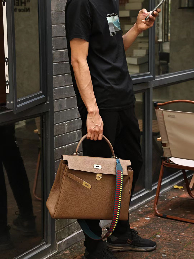エルメス ケリー40 定価 HERMES ケリー40 メンズ ベージュドゥワイマール トリヨンクレマンス ゴールド金具 2412169 - 画像 (7)