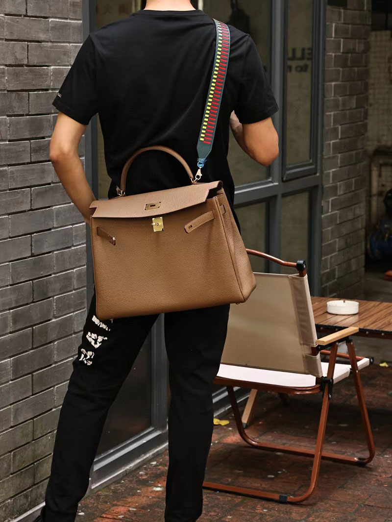 エルメス ケリー40 定価 HERMES ケリー40 メンズ ベージュドゥワイマール トリヨンクレマンス ゴールド金具 2412169 - 画像 (4)