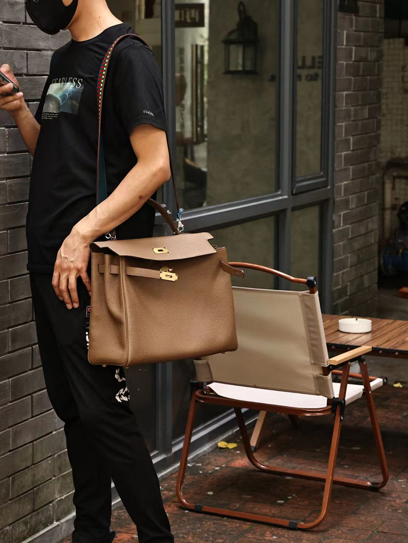 エルメス ケリー40 定価 HERMES ケリー40 メンズ ベージュドゥワイマール トリヨンクレマンス ゴールド金具 2412169 - 画像 (2)