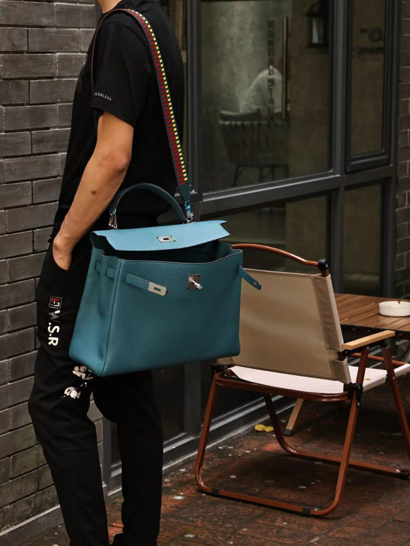 エルメス ケリー40 定価 HERMES ケリー40 メンズ ブルージーン トリヨンクレマンス シルバー金具 2412172 - 画像 (6)