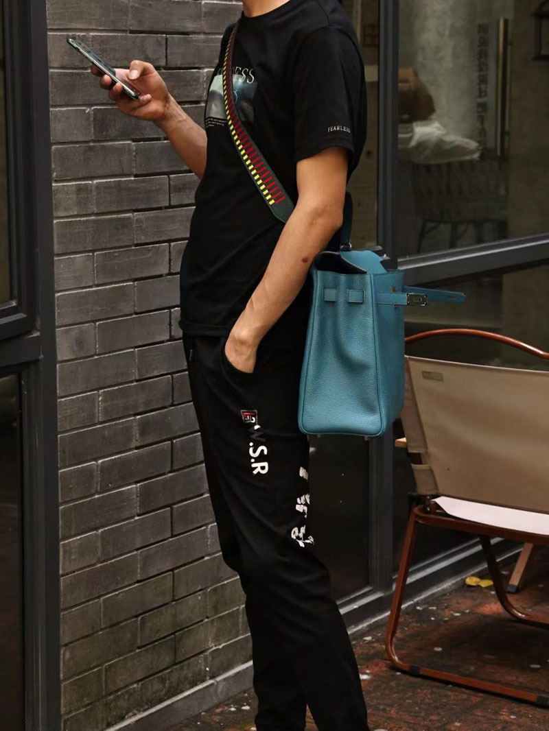 エルメス ケリー40 定価 HERMES ケリー40 メンズ ブルージーン トリヨンクレマンス シルバー金具 2412172 - 画像 (4)