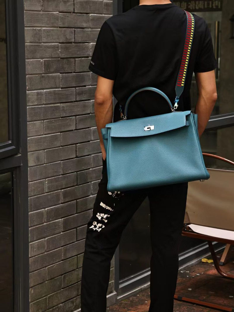 エルメス ケリー40 定価 HERMES ケリー40 メンズ ブルージーン トリヨンクレマンス シルバー金具 2412172 - 画像 (2)