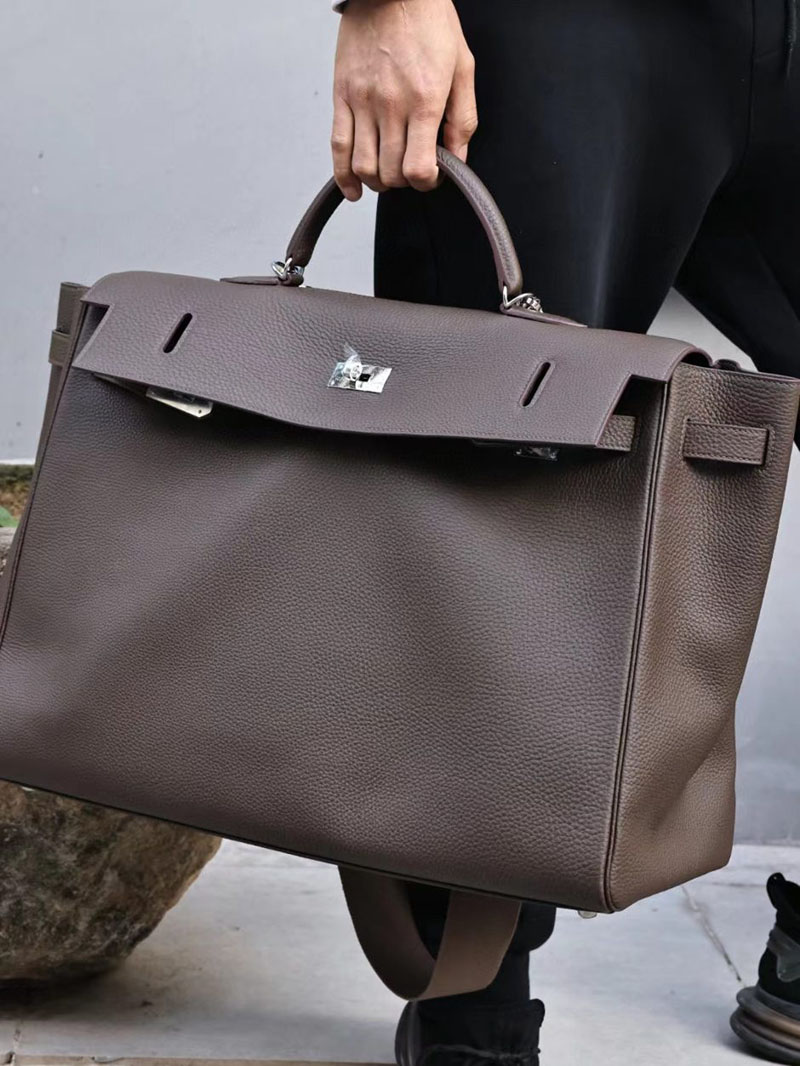 エルメス ケリー50 定価 HERMES ケリー50 メンズ エベンヌ トリヨンクレマンス シルバー金具 2412172 - 画像 (6)