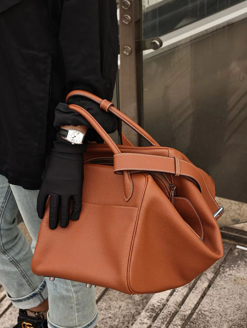 エルメス リンディ メンズ HERMES リンディ45 キャラメル トリヨンクレマンス シルバー金具 2412183 - 画像 (7)