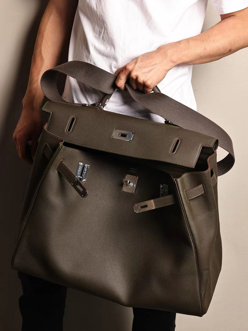 エルメス ケリー50 定価 HERMES ケリー50 メンズ ヴェールドグリ トゴ シルバー金具 2412185 - 画像 (9)