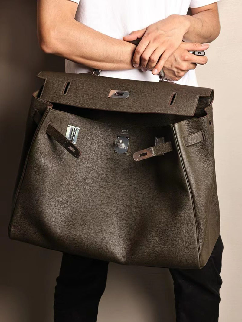 エルメス ケリー50 定価 HERMES ケリー50 メンズ ヴェールドグリ トゴ シルバー金具 2412185 - 画像 (6)