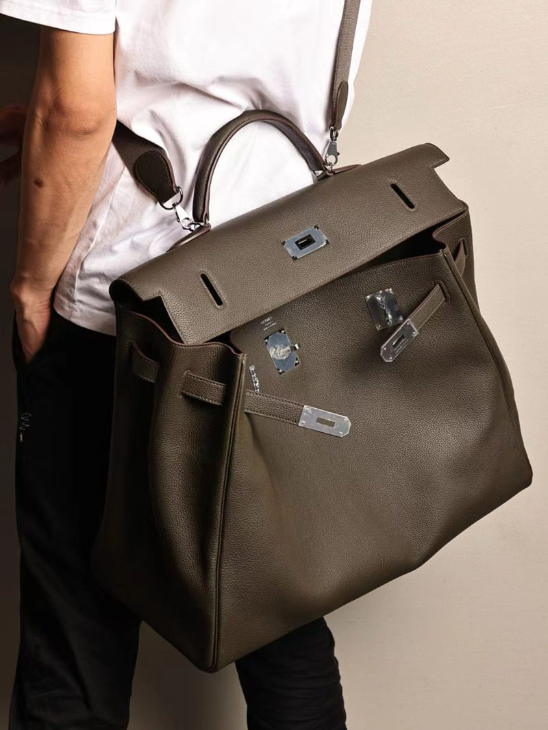 エルメス ケリー50 定価 HERMES ケリー50 メンズ ヴェールドグリ トゴ シルバー金具 2412185 - 画像 (5)