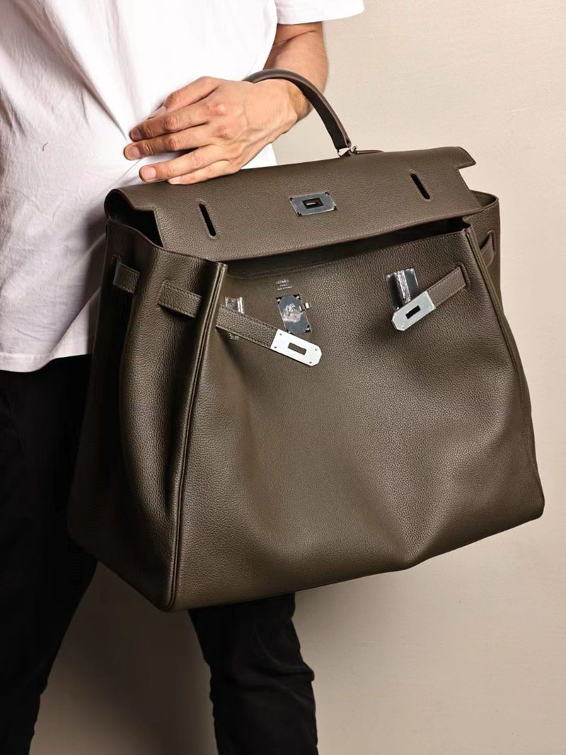 エルメス ケリー50 定価 HERMES ケリー50 メンズ ヴェールドグリ トゴ シルバー金具 2412185 - 画像 (4)