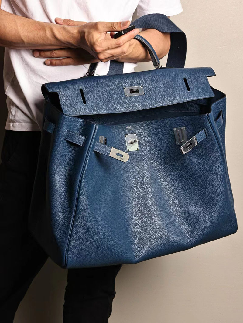 エルメス ケリー50 定価 HERMES ケリー50 メンズ ディープブルー トゴ シルバー金具 2412188 - 画像 (9)