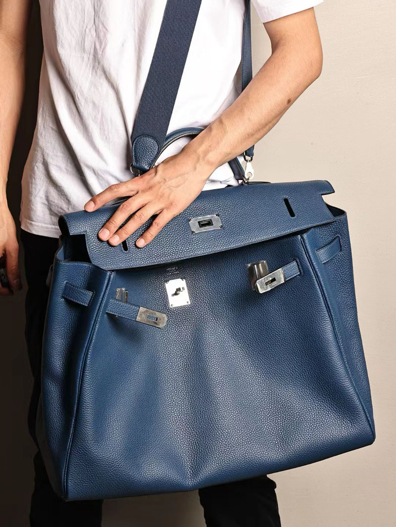 エルメス ケリー50 定価 HERMES ケリー50 メンズ ディープブルー トゴ シルバー金具 2412188 - 画像 (7)