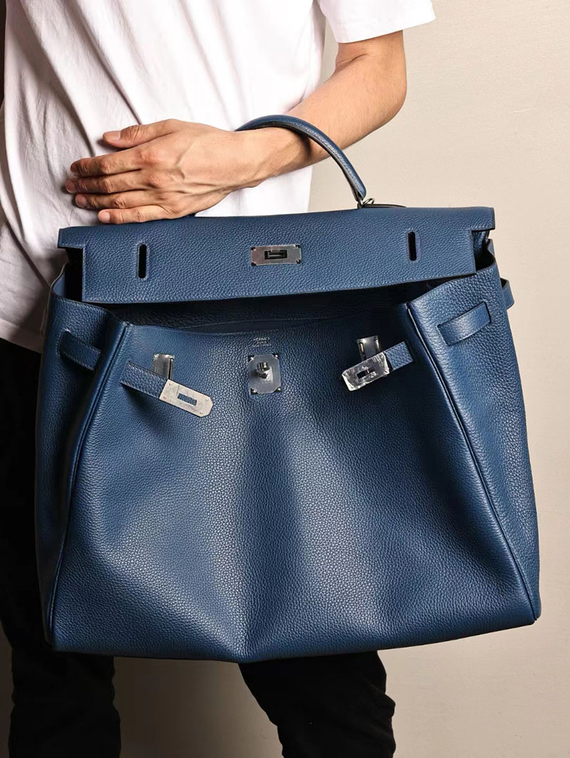 エルメス ケリー50 定価 HERMES ケリー50 メンズ ディープブルー トゴ シルバー金具 2412188 - 画像 (5)