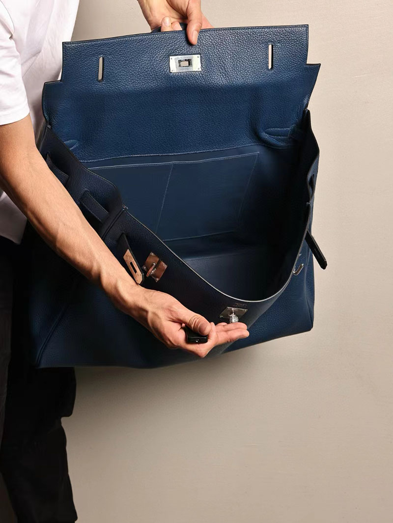 エルメス ケリー50 定価 HERMES ケリー50 メンズ ディープブルー トゴ シルバー金具 2412188 - 画像 (2)