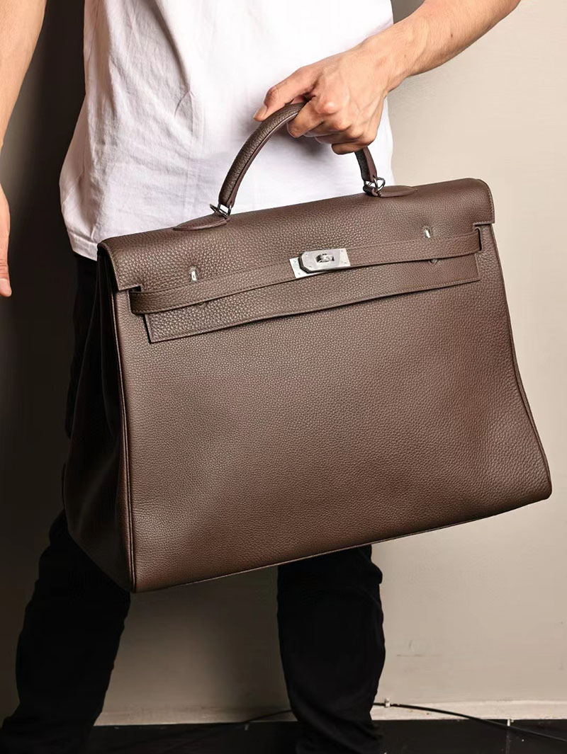 エルメス ケリー50 定価 HERMES ケリー50 メンズ アバンヌ トゴ シルバー金具 2412189 - 画像 (6)