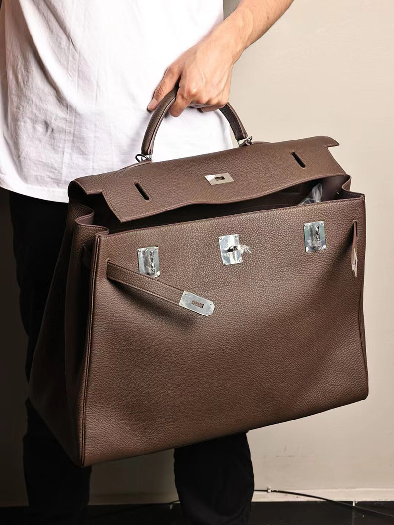 エルメス ケリー50 定価 HERMES ケリー50 メンズ アバンヌ トゴ シルバー金具 2412189 - 画像 (2)