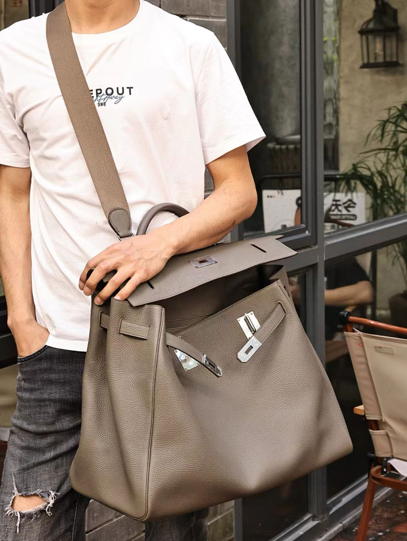 エルメス ケリー50 定価 HERMES ケリー50 メンズ エタン トゴ シルバー金具 2412190 - 画像 (5)