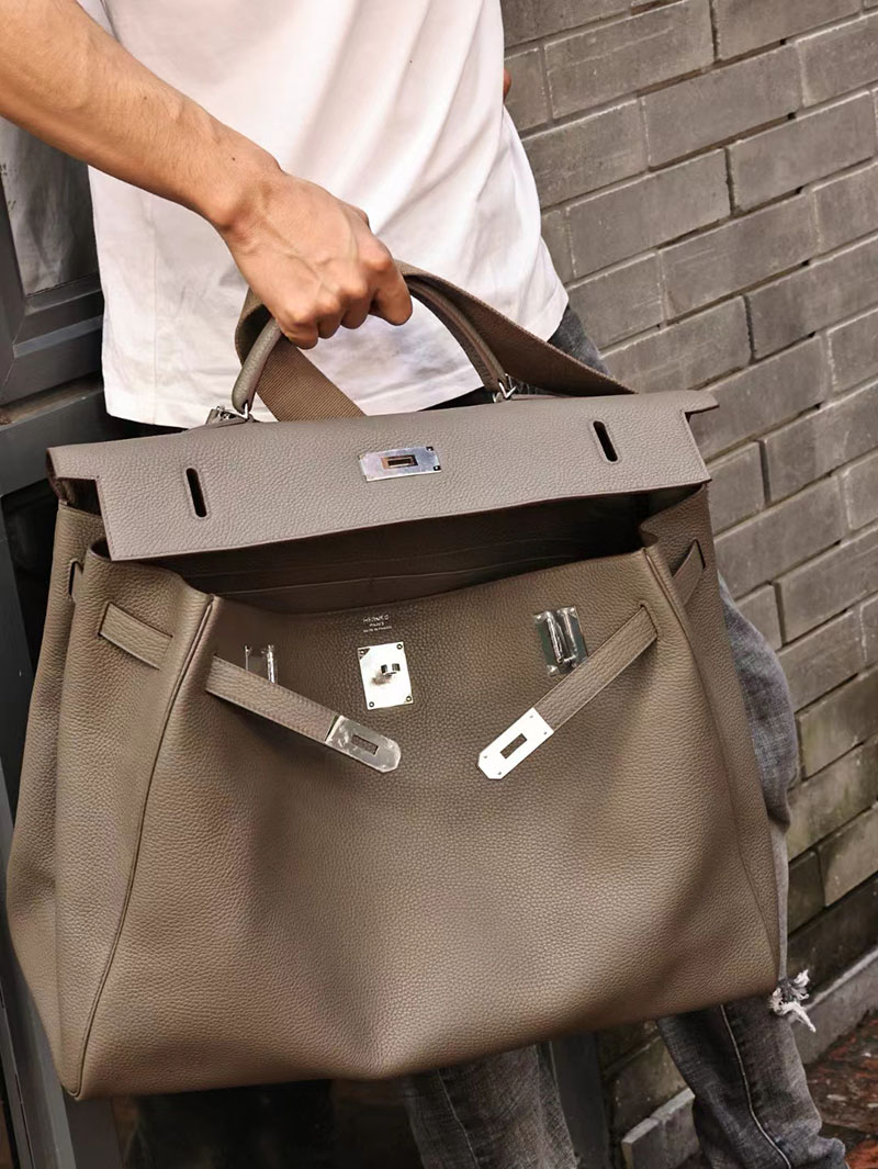 エルメス ケリー50 定価 HERMES ケリー50 メンズ エタン トゴ シルバー金具 2412190 - 画像 (4)