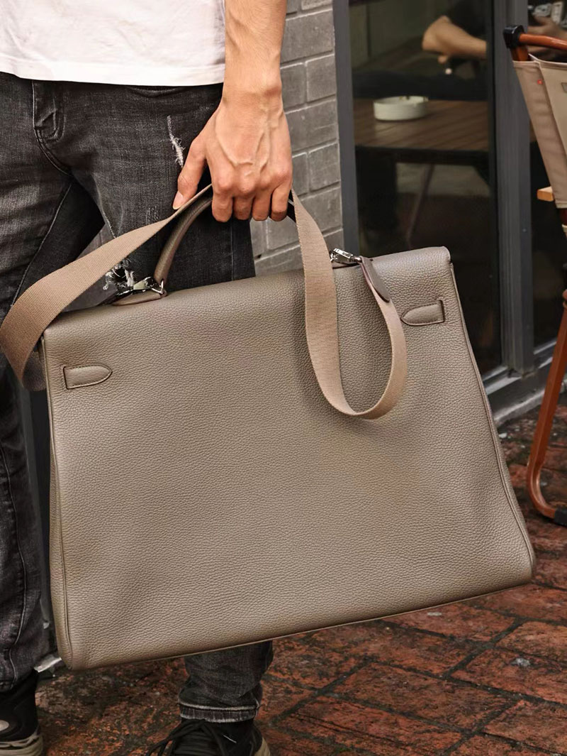 エルメス ケリー50 定価 HERMES ケリー50 メンズ エタン トゴ シルバー金具 2412190 - 画像 (3)