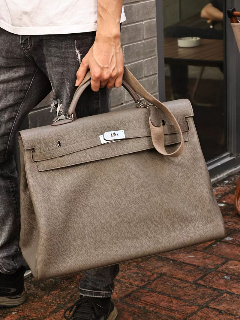 エルメス ケリー50 定価 HERMES ケリー50 メンズ エタン トゴ シルバー金具 2412190 - 画像 (2)
