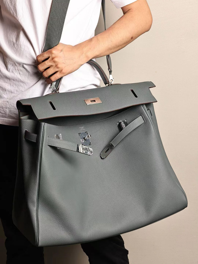 エルメス ケリー50 定価 HERMES ケリー50 メンズ ブルーオラージュ トゴ シルバー金具 2412193 - 画像 (7)