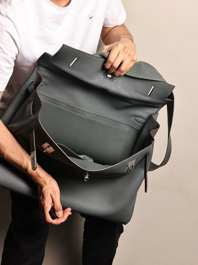 エルメス ケリー50 定価 HERMES ケリー50 メンズ ブルーオラージュ トゴ シルバー金具 2412193 - 画像 (3)